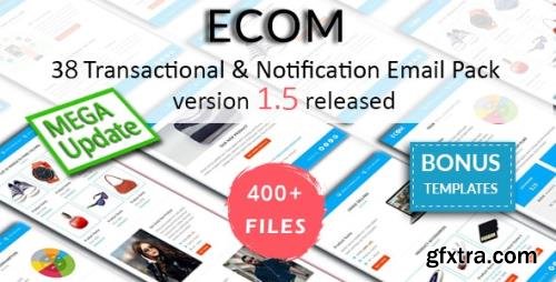 ThemeForest - ECOM v1.5 - 38 Unique Transactional and Notification Email Templates with 3 Layouts - 18361870