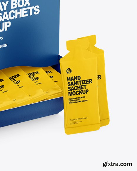 Paper Box with Hand Sanitizer Sachets Mockup 71825