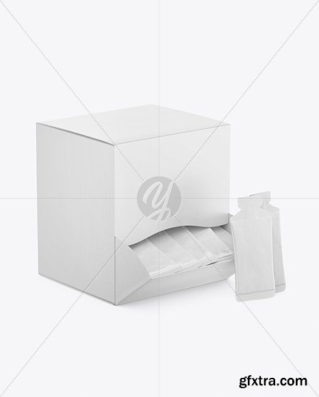 Paper Box with Hand Sanitizer Sachets Mockup 71825