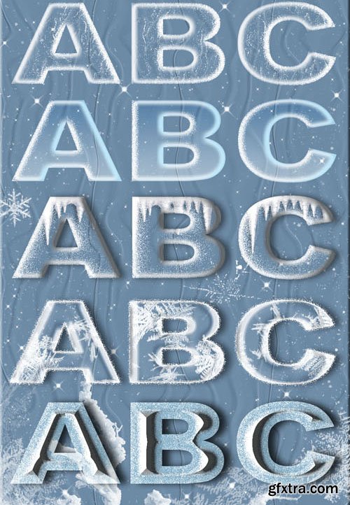 20+ Winter & Snow 3D Text Effects - Photoshop Styles