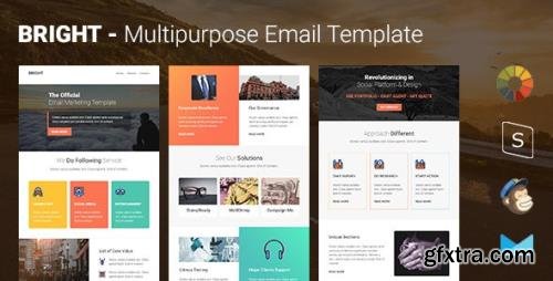 ThemeForest - Bright v1.0 - Multipurpose Responsive Email Template with Online Stampready & Mailchimp Builders Access - 14744815