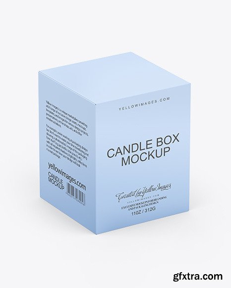 Paper Box W/ Matte Candle Mockup 72872