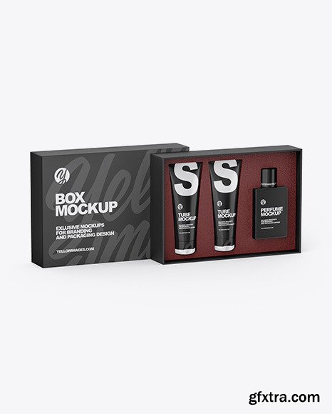 Box W/ Tubes & Bottle Mockup 72910