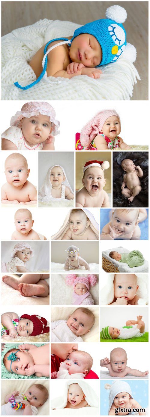 Little newborn babies stock photo