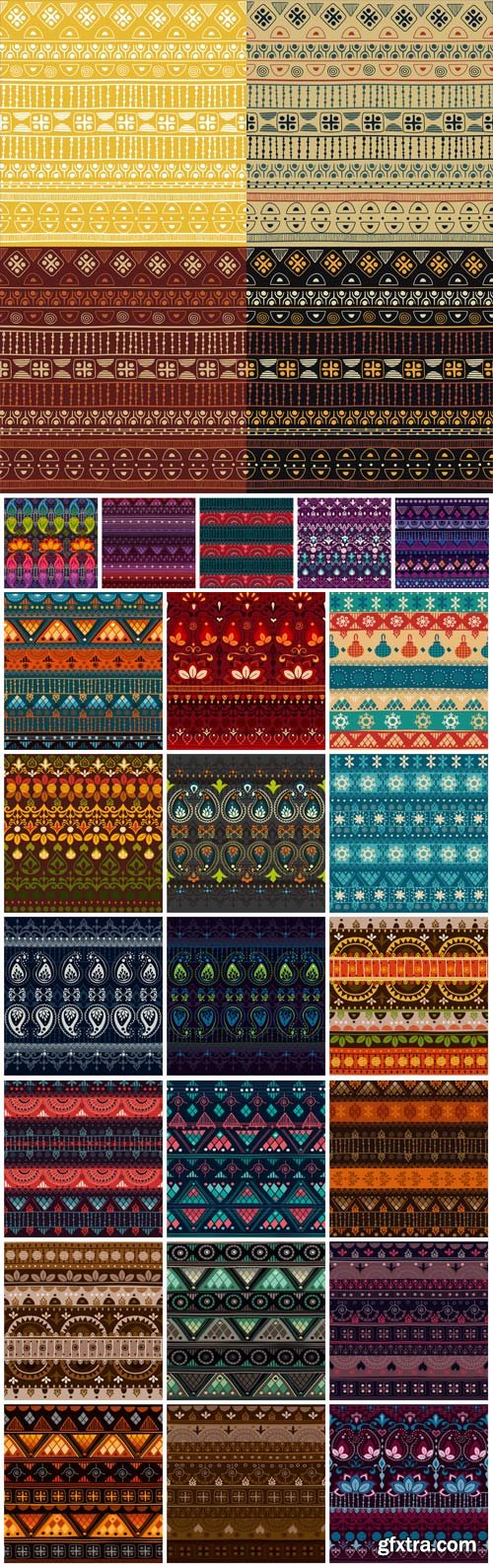 Multicolored seamless texture with ornaments in vector