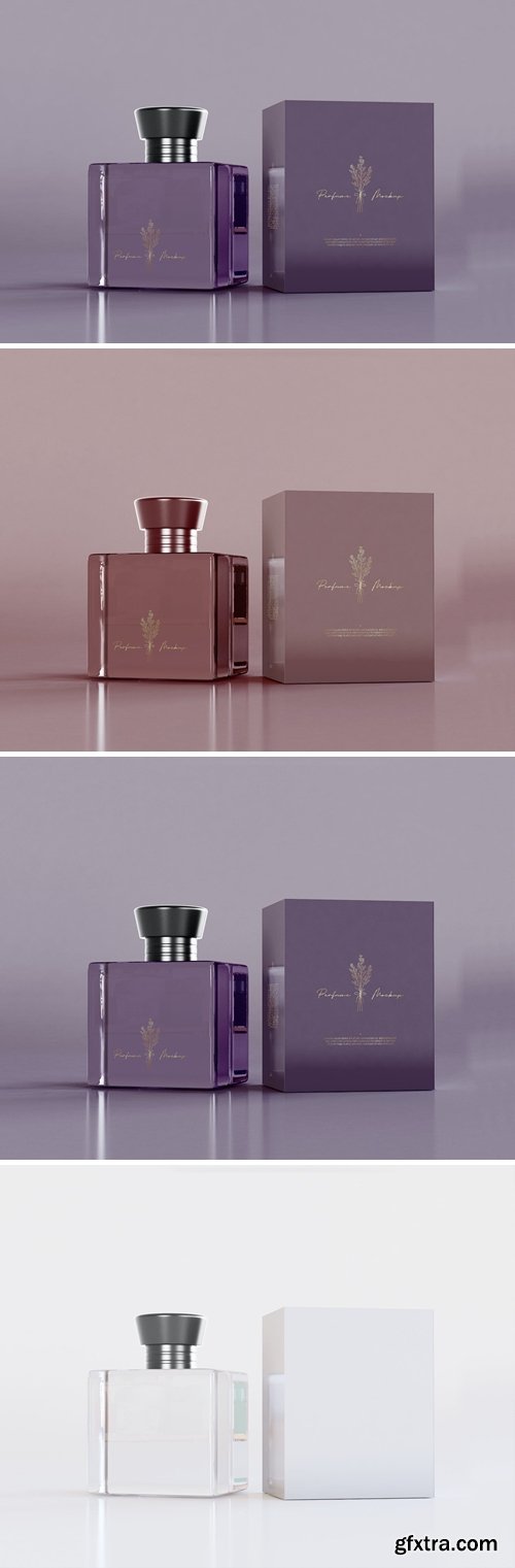 Perfume with Packaging Mockup