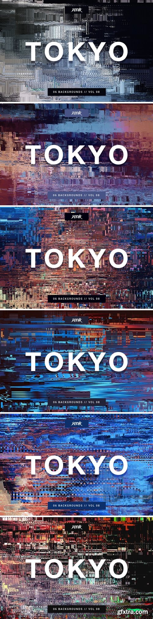 Tokyo| City Glitch Backgrounds | Vol. 08