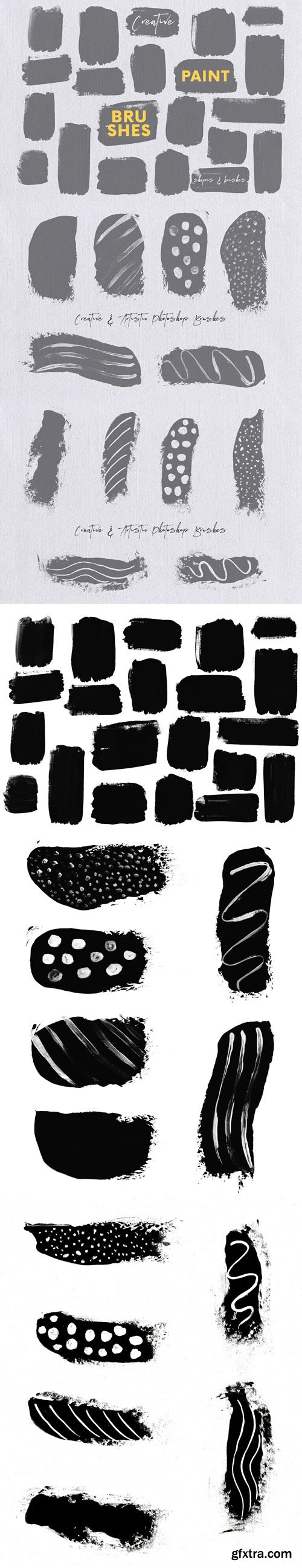 33 Grunge Shapes & Photoshop Brushes 