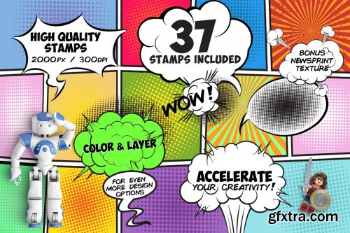 CreativeMarket - Comic Bubble Procreate Stamp 4579709