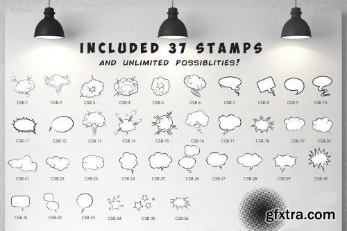 CreativeMarket - Comic Bubble Procreate Stamp 4579709