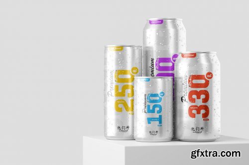 CreativeMarket - Multisize Soda Can Mockup 5664176