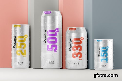 CreativeMarket - Multisize Soda Can Mockup 5664176