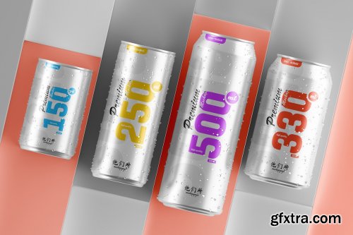 CreativeMarket - Multisize Soda Can Mockup 5664176