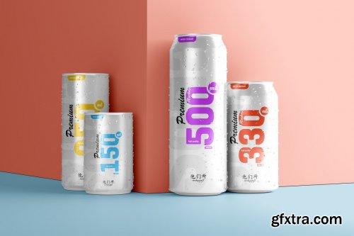 CreativeMarket - Multisize Soda Can Mockup 5664176