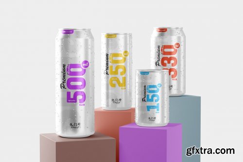 CreativeMarket - Multisize Soda Can Mockup 5664176