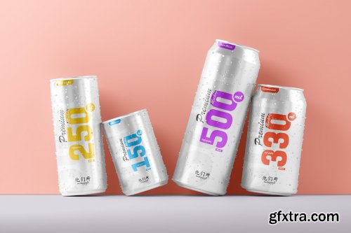 CreativeMarket - Multisize Soda Can Mockup 5664176