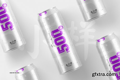 500ml soda cans mockup