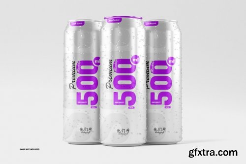 500ml soda cans mockup