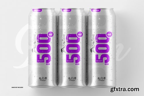 500ml soda cans mockup