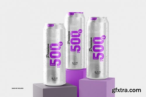 500ml soda cans mockup