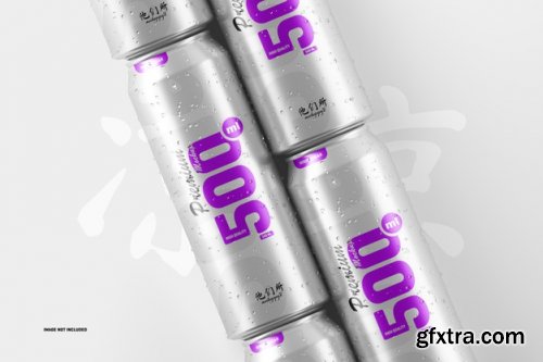 500ml soda cans mockup