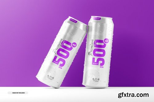 500ml soda cans mockup