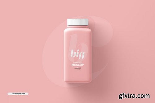 Multi size square pill supplement bottle mockup