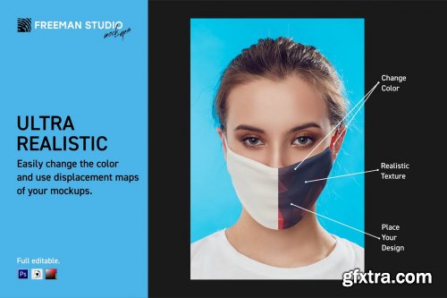 CreativeMarket - Medical Mask Mock-Up Set 4837164