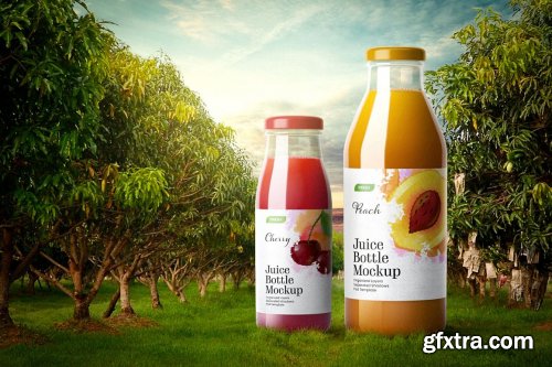 CreativeMarket - Juice Bottle Mockup Set 5534419