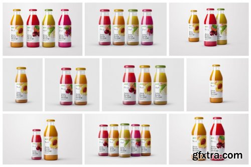 CreativeMarket - Juice Bottle Mockup Set 5534419