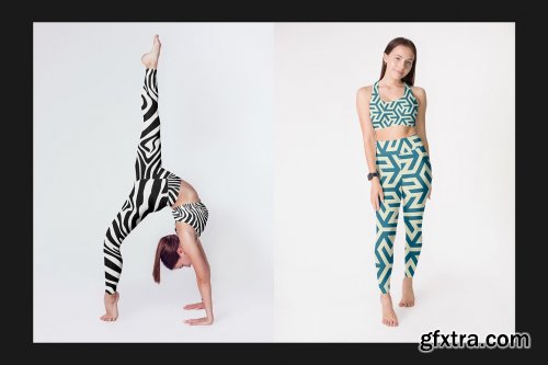 CreativeMarket - Stretching Leggings Mock-Up Set 5358000