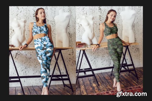 CreativeMarket - Stretching Leggings Mock-Up Set 5358000