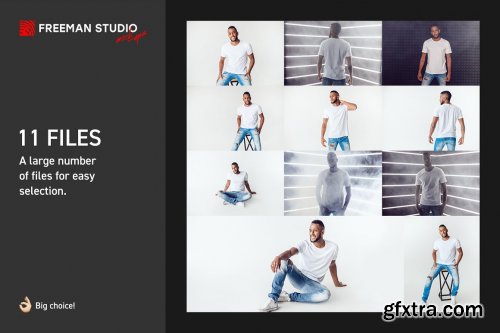 CreativeMarket - Men T-Shirt Mock-Up Set 5211187