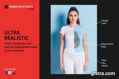 CreativeMarket - T-Shirt Mock-Up Set 4617722