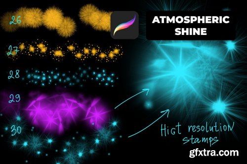 CreativeMarket - SHINE PROCREATE X5 56 brushes 5625432