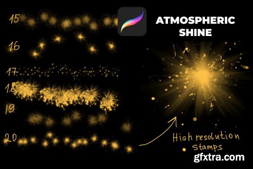 CreativeMarket - SHINE PROCREATE X5 56 brushes 5625432