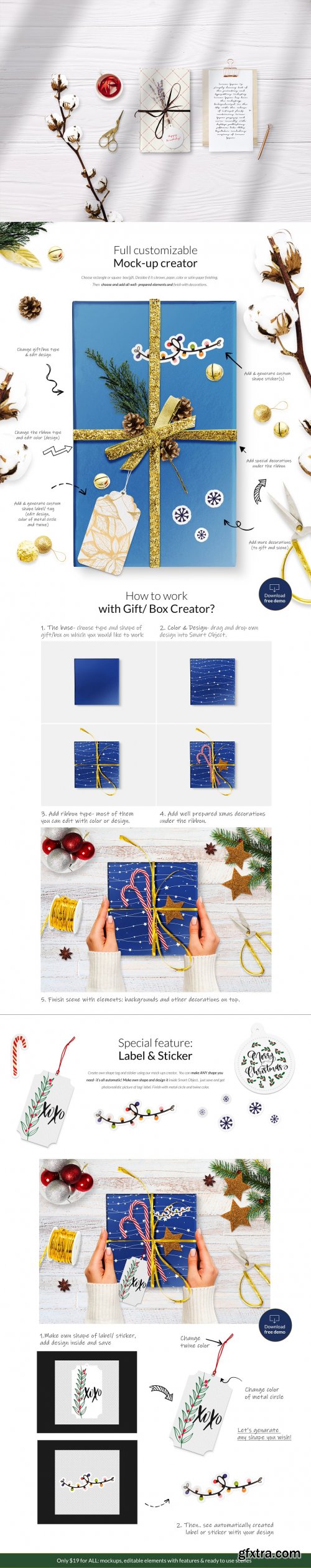 CreativeMarket - X-mas Gift Creator Bundle Mock-ups 4419674