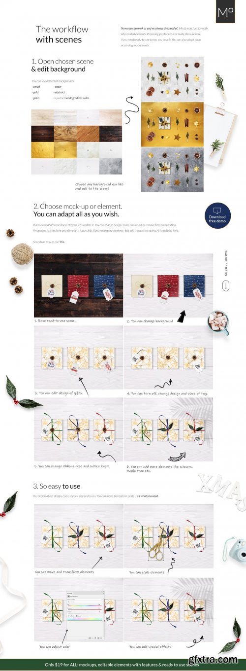 CreativeMarket - X-mas Gift Creator Bundle Mock-ups 4419674