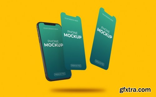 Realistic 12 phone mockup