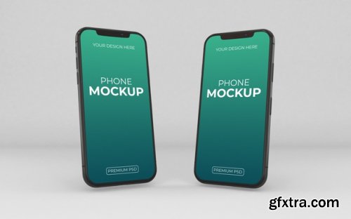 Realistic 12 phone mockup