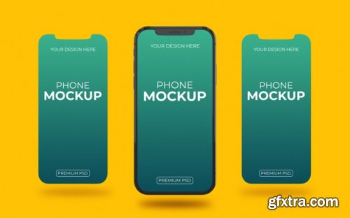 Realistic 12 phone mockup