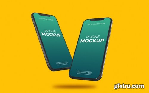 Realistic 12 phone mockup