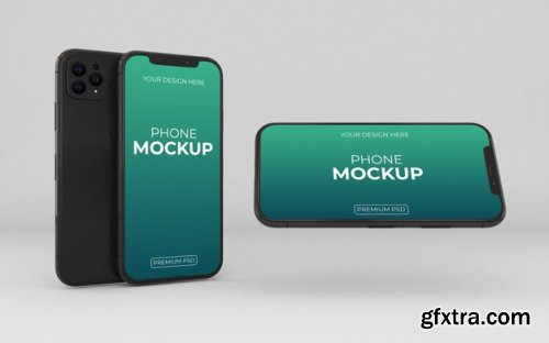 Realistic 12 phone mockup