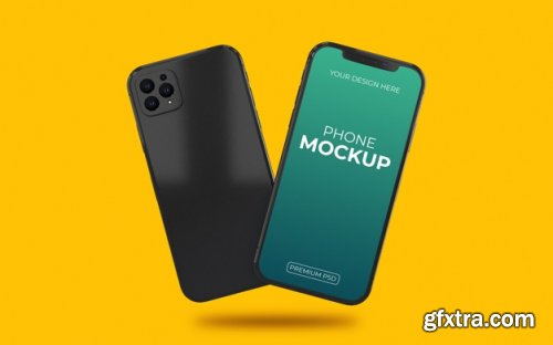 Realistic 12 phone mockup