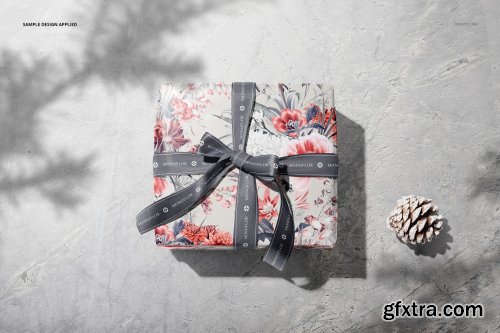 CreativeMarket - Gift Box Wrapping Paper Mockup Set 5672384