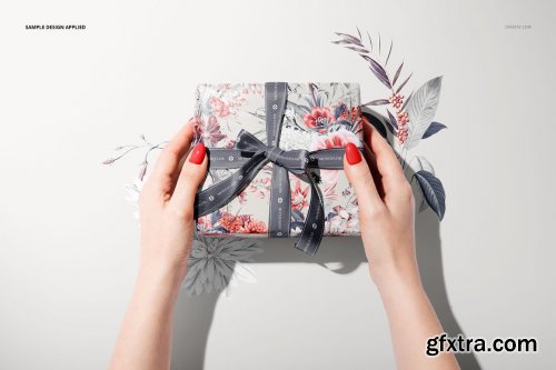 CreativeMarket - Gift Box Wrapping Paper Mockup Set 5672384