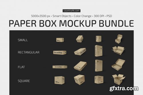 CreativeMarket - Paper Box Mockup Bundle 5637406