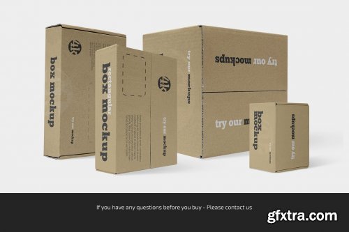 CreativeMarket - Paper Box Mockup Bundle 5637406