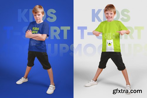 CreativeMarket - Kids Boy T-Shirt PSD Mockups Vol5 5336989