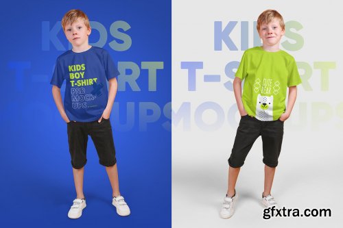 CreativeMarket - Kids Boy T-Shirt PSD Mockups Vol5 5336989